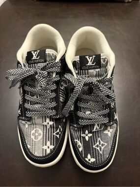 Louis Vuitton Monogram Black & White Low-Top Sneakers